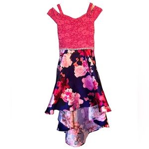 Speechless Pink Floral Rhinestone Dress  Size 16